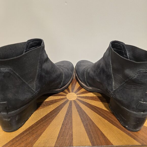 Sorel Cate Chelsea Boots Womens 6.5 Shoes Ankle Lug Leather Black Classic Heel - Picture 5 of 14